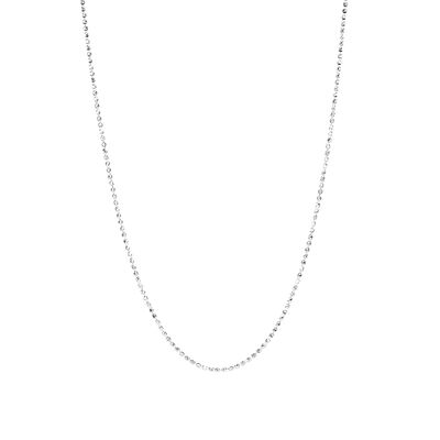 Platinum Born Diamond Cut Bead Necklace