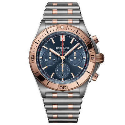 Breitling Chronomat B01 42 Blue Watch, 42mm, 18K & Steel