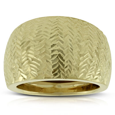 Toscano Diamond Cut Domed Ring 14K, Size 6