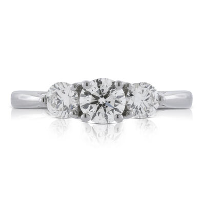 Ikuma Canadian Diamond Engagement 3-Stone Ring 14K