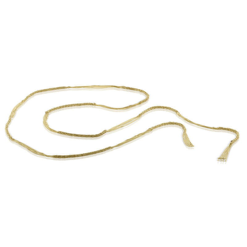 Toscano Multi-Strand Tassel Scarf Necklace 14K, 40" image number 1