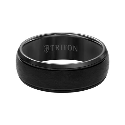 TRITON Comfort Fit Black Tungsten Band 8MM