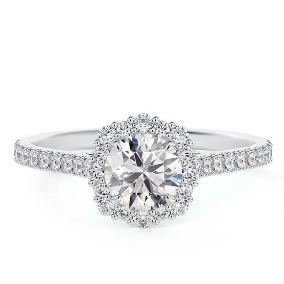 De Beers Forevermark Floral Halo Diamond Engagement Ring 18K