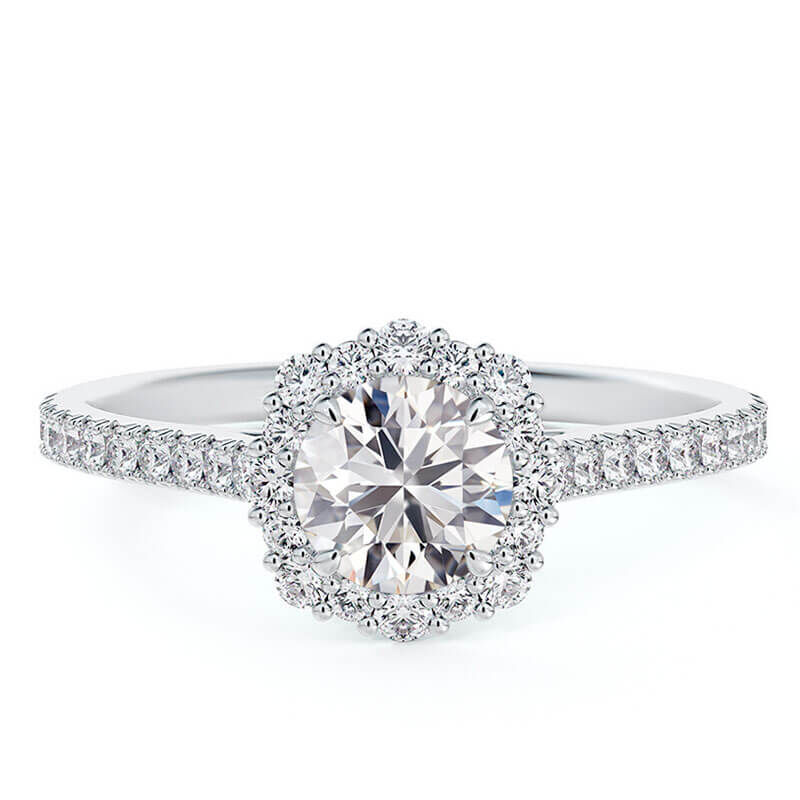 De Beers Forevermark Floral Halo Diamond Engagement Ring 18K image number 0