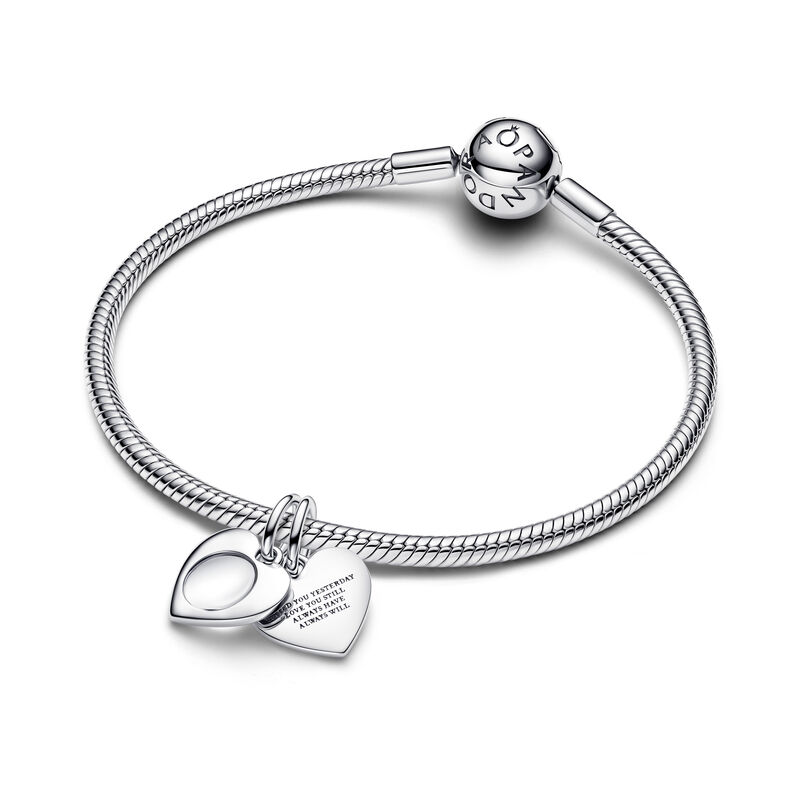 Pandora Engravable Heart Magnifying Glass Double Dangle Charm image number 2