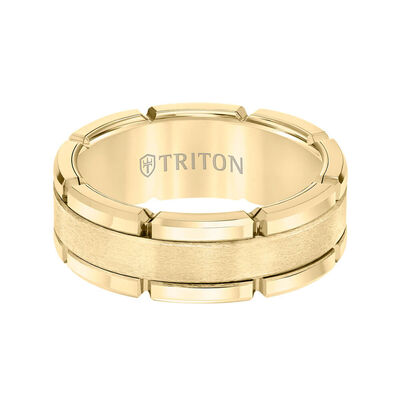 TRITON Contemporary Comfort Fit Band in Yellow Tungsten, 8 mm&nbsp;