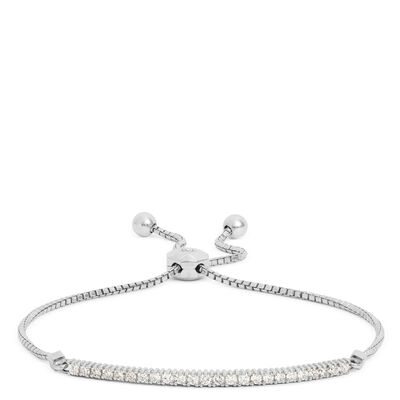 Diamond Bar Bolo Bracelet 14K