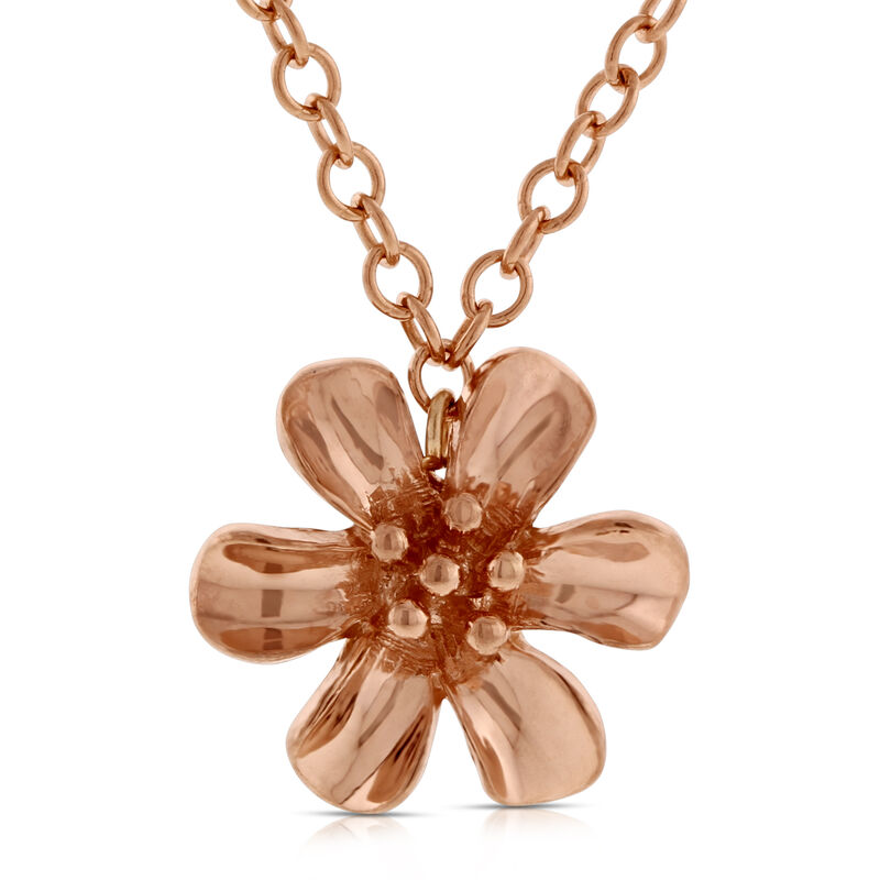 Rose Gold Flower Pendant 14K