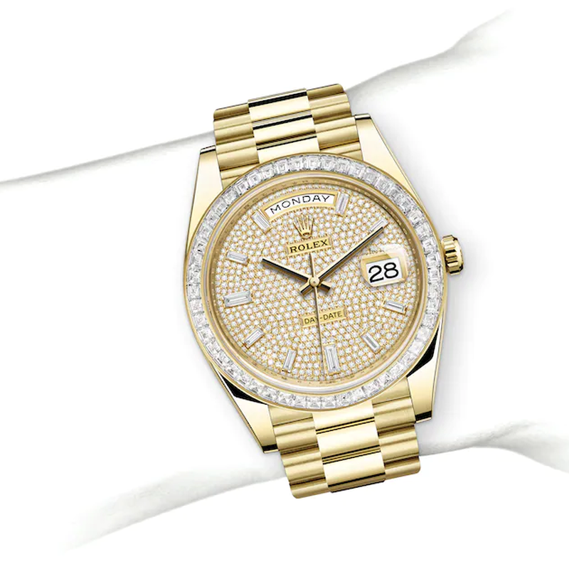 Rolex Day-Date 40 Day-Date Oyster, 40 mm, yellow gold and diamonds - M228398TBR-0036 at Ben Bridge