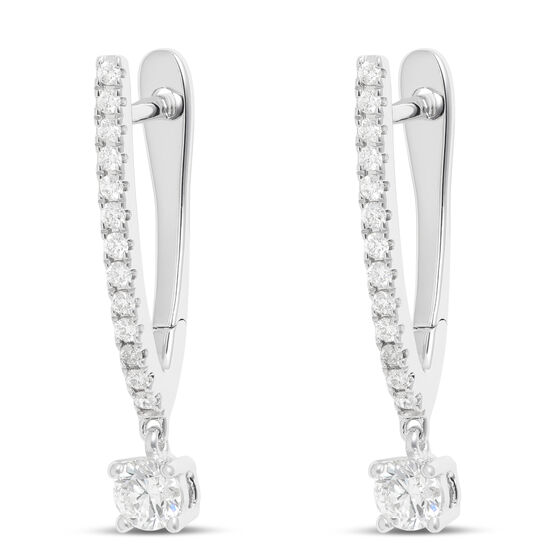 Diamond Drop Earrings 14K