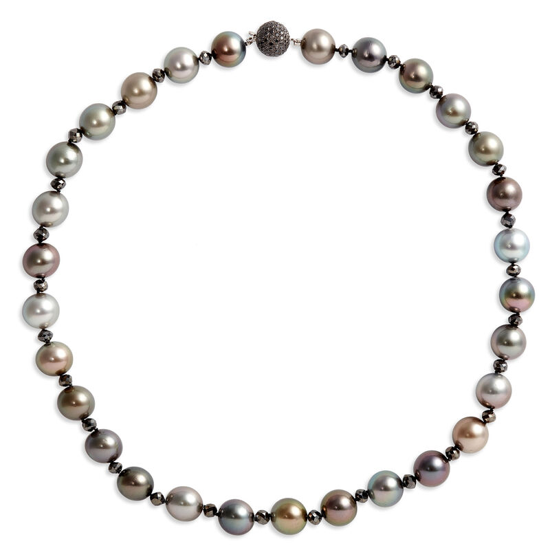 24-Inch Tahitian Pearl Necklace, 18K White Gold image number 0