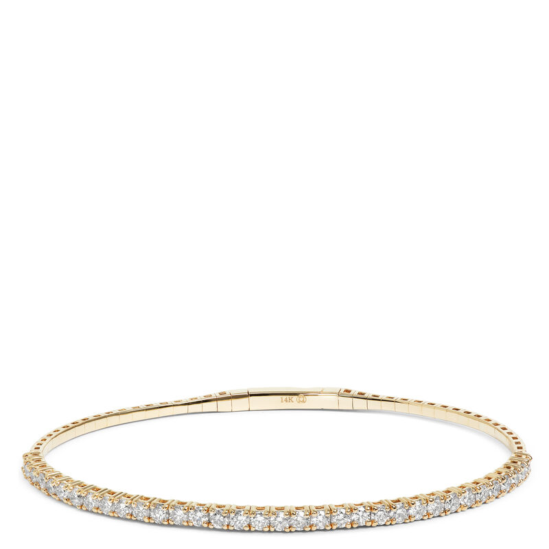 Diamond Flexy Bangle Bracelet, 14K Yellow Gold image number 0
