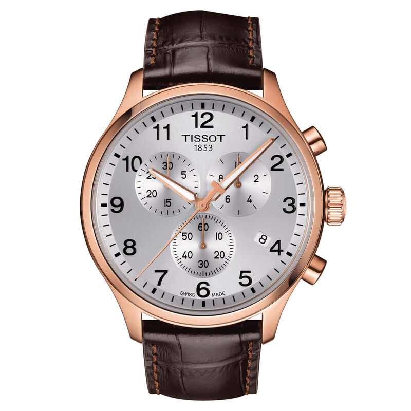 Tissot Chrono XL Classic Rose PVD Silver Dial Watch, 45mm image number 0