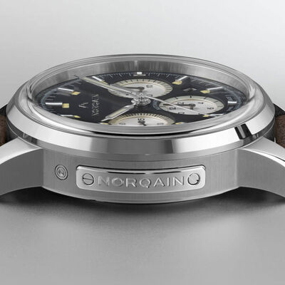 Norqain Freedom 60 Chrono Black Croco-Style Rubber Watch, 43mm