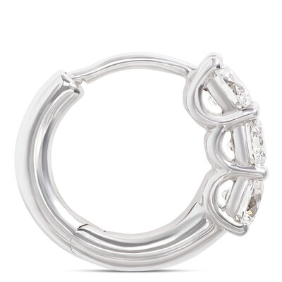 12.5MM Diamond Huggie Hoop Earrings 14K
