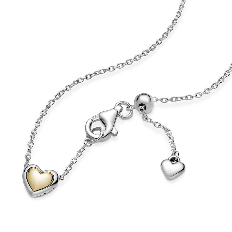 Pandora Domed Golden Heart Collier Necklace image number 3
