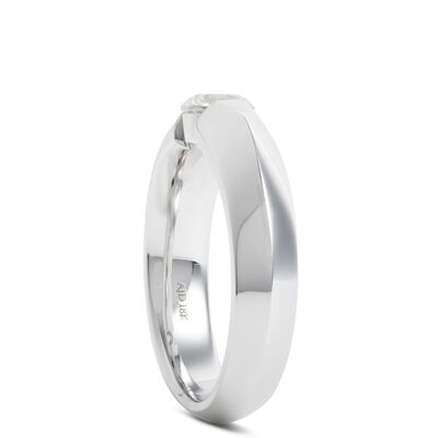 Knife Edge Diamond Ring, 18K White Gold