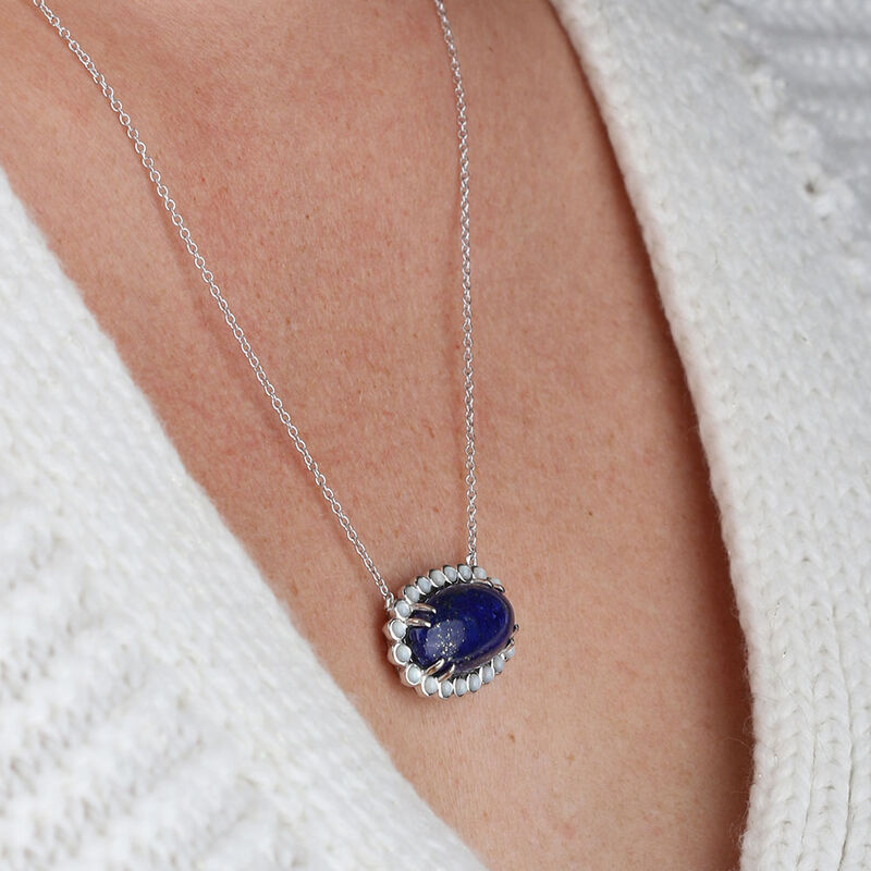 Lisa Bridge Lapis & Mother of Pearl Necklace image number 3