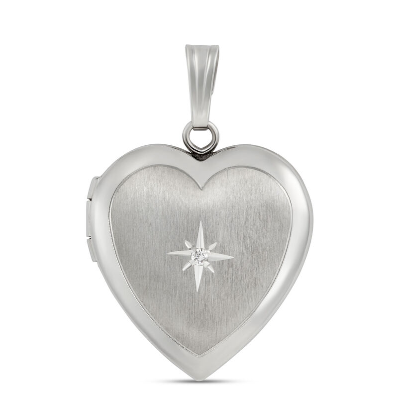 Diamond Heart Locket in Sterling Silver image number 0