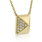 Diamond Pyramid Necklace 14K