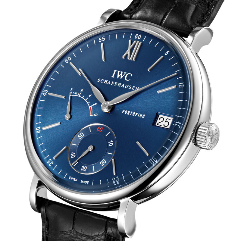 IWC Portofino Hand-wound Eight Days Blue Dial Watch, 45mm image number 2
