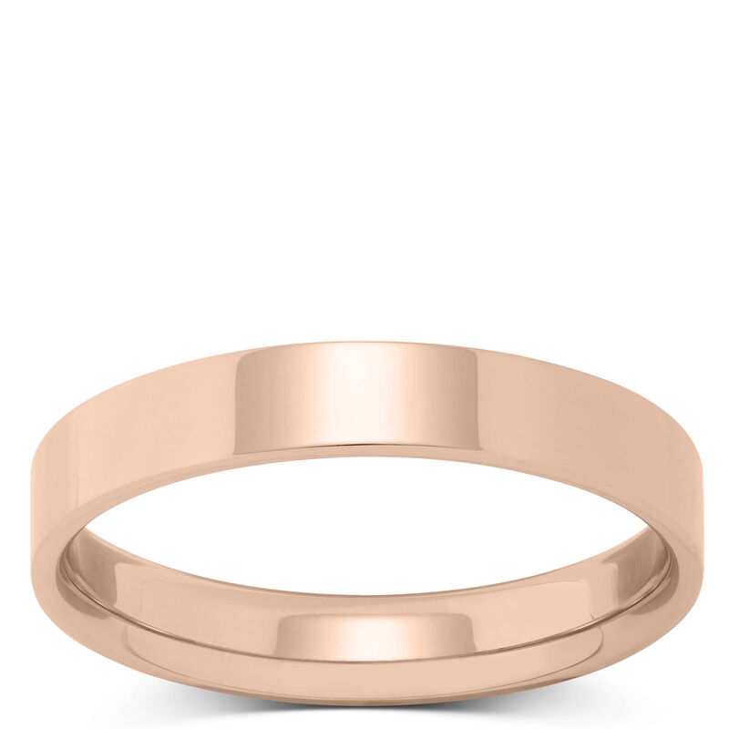 Rose Gold Polished Pipe Comfort Fit 4mm Band 18K image number 0