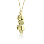 Toscano Mirrored Oval Disc Necklace 14K