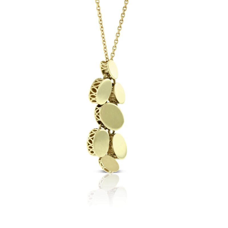 Toscano Mirrored Oval Disc Necklace 14K image number 2