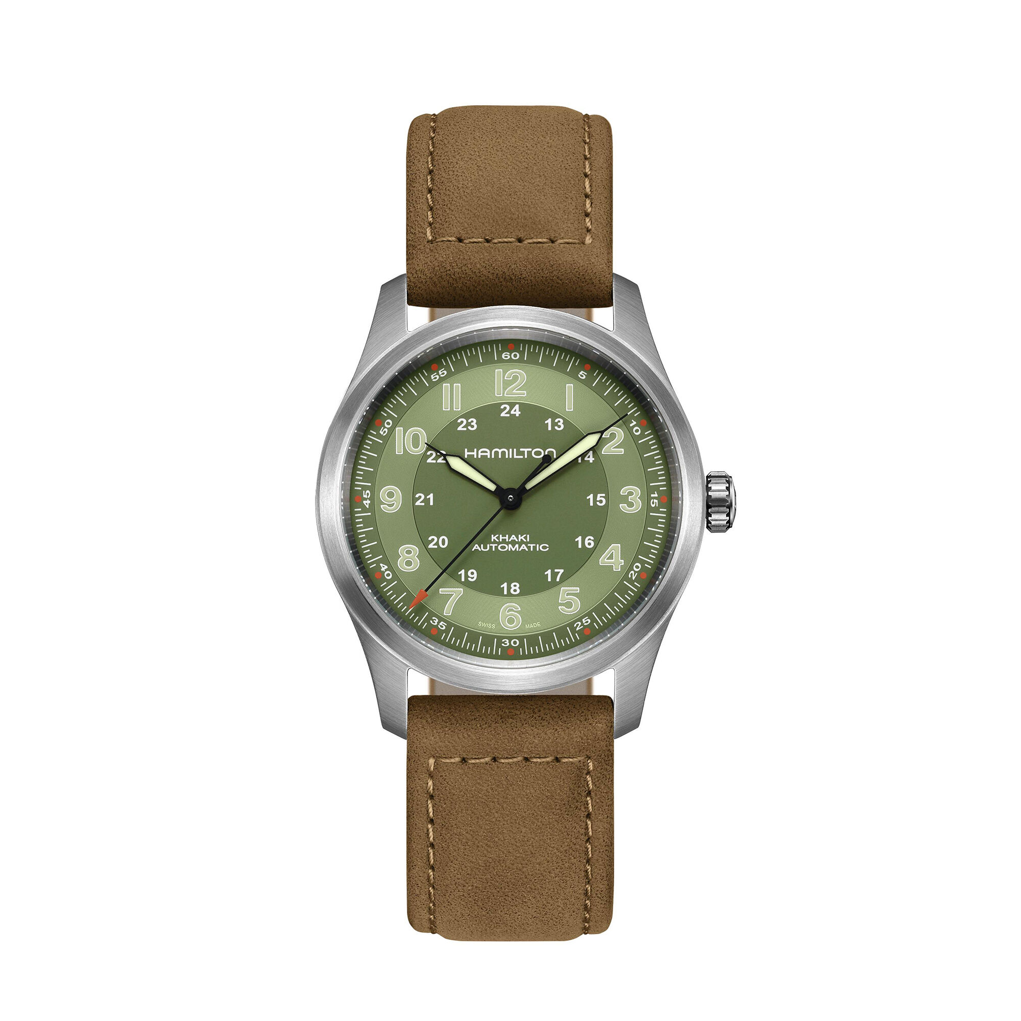 Hamilton Khaki グリーンデイト Hamilton Khaki Field Titanium Auto Green Dial Watch, 38mm