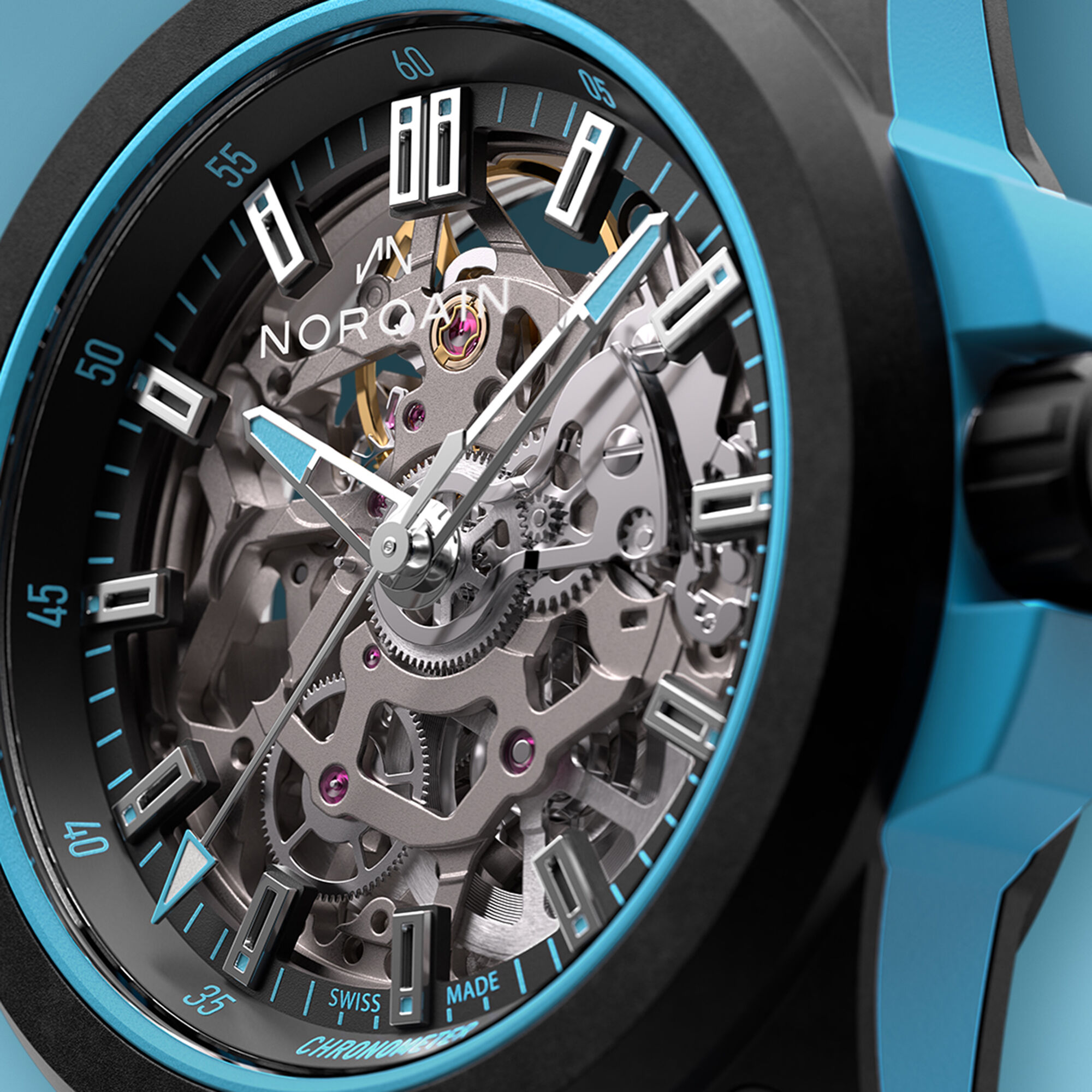 NORQAIN Independence Wild ONE Skeleton Dial Watch, 39mm