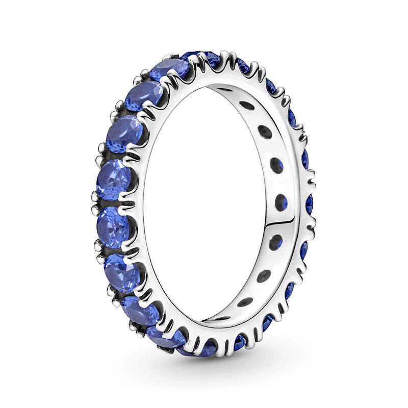 Pandora Blue Sparkling Crystal Row Eternity Ring image number 0