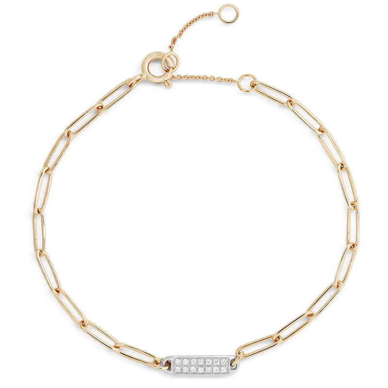 Two-Tone Diamond Bracelet, 14K Gold image number 0