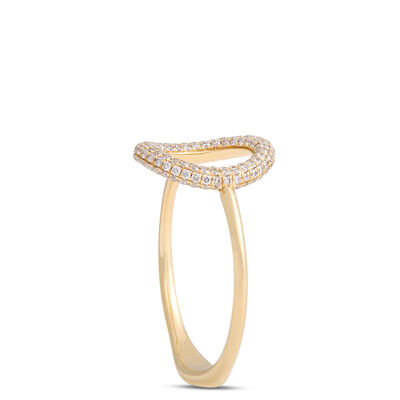 Round Open Center Diamond Ring, 14K Yellow Gold Size 7