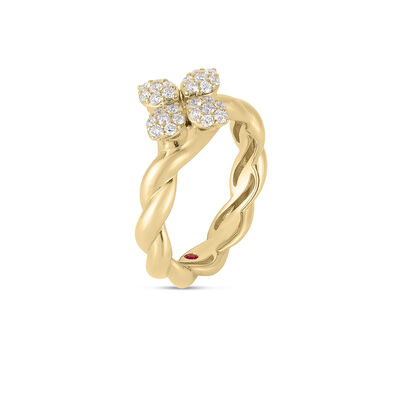 Roberto Coin 18k Yellow Gold Love in Verona Diamond Twist Ring