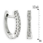 Oval Diamond Hoop Earrings 14K, 1/7 ctw.