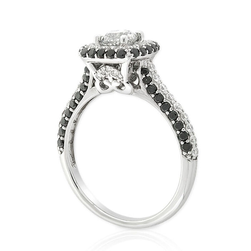 Black & White Diamond Ring 14K image number 6