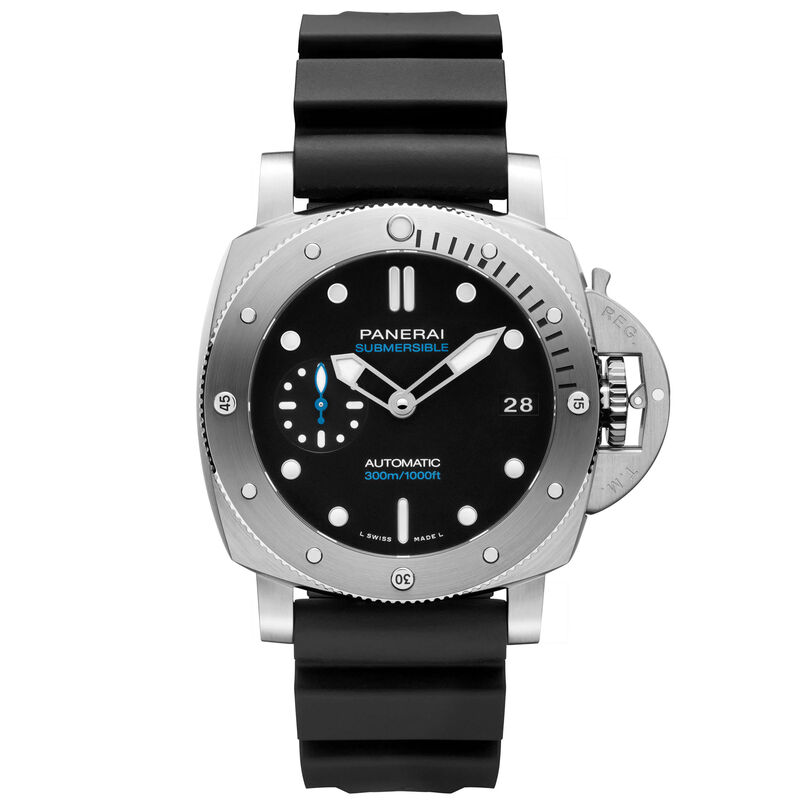 PANERAI Submersible Black Dial Rubber Steel Watch, 42mm image number 0