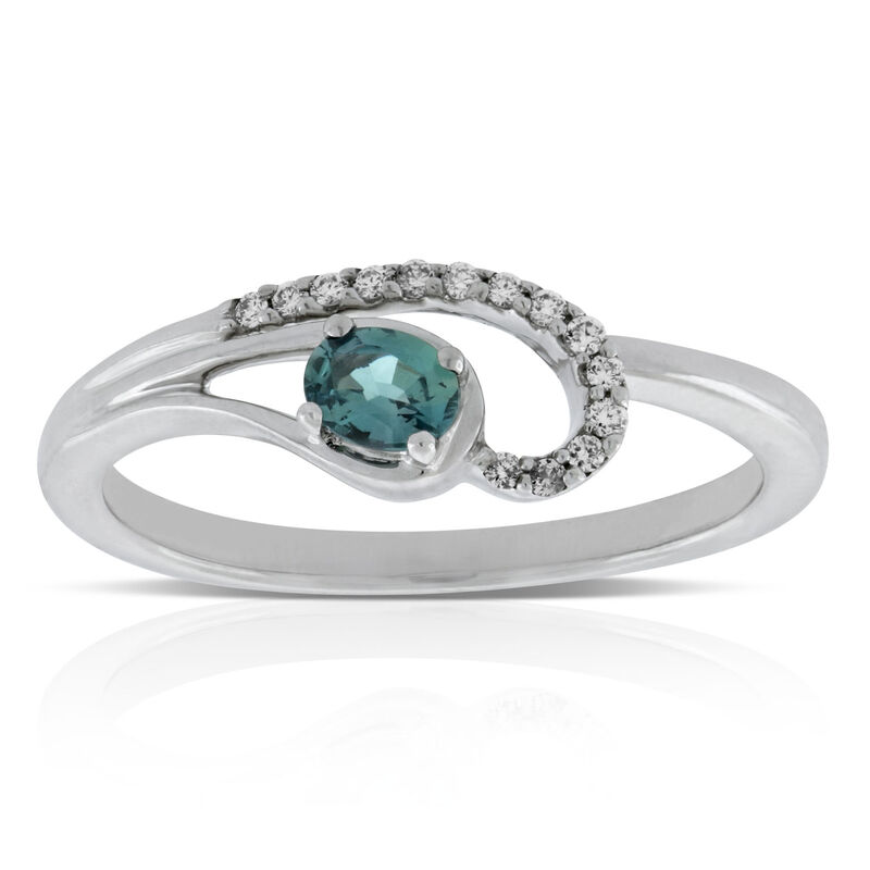 Alexandrite & Diamond Ring 18K image number 0