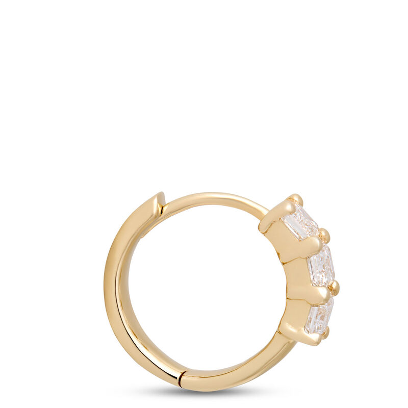 12MM Emerald Cut Diamond Hoops, 1 Total Carat Weight, 14K Yellow Gold image number 1