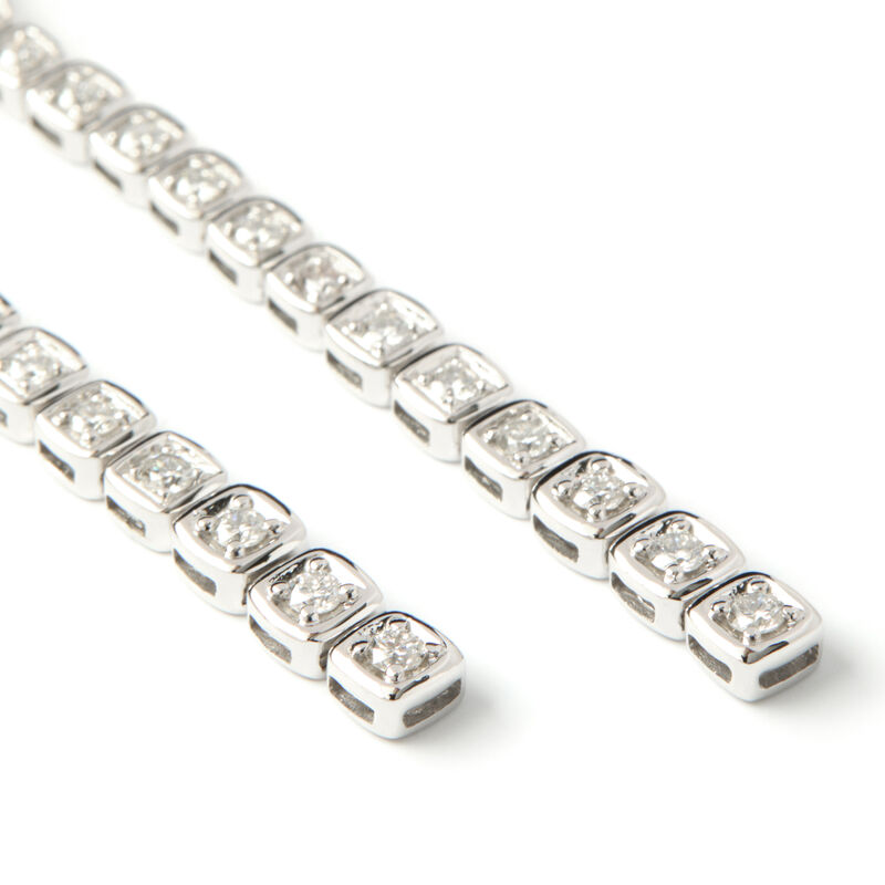 Diamond Drop Earrings, 14K White Gold image number 1