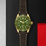 TUDOR Black Bay Fifty- Eight Watch 18k Gold Case Green Dial Alligator Strap, 39mm