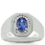 Men's Tanzanite & Diamond Ring 14K