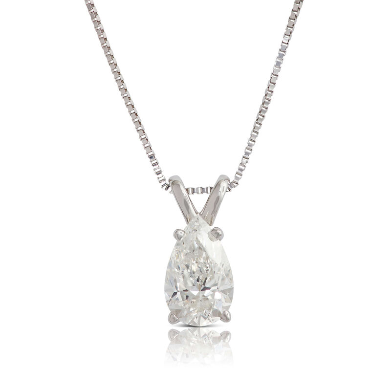 Pear Diamond Solitaire Pendant 14K 3/4 ct. image number 0