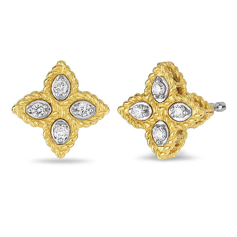 Roberto Coin Princess Flower Diamond Earrings 18K image number 1