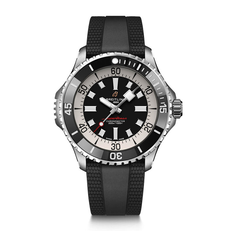 Breitling Superocean Automatic 46 Watch Steel Case Black Dial Black Strap, 46mm image number 0