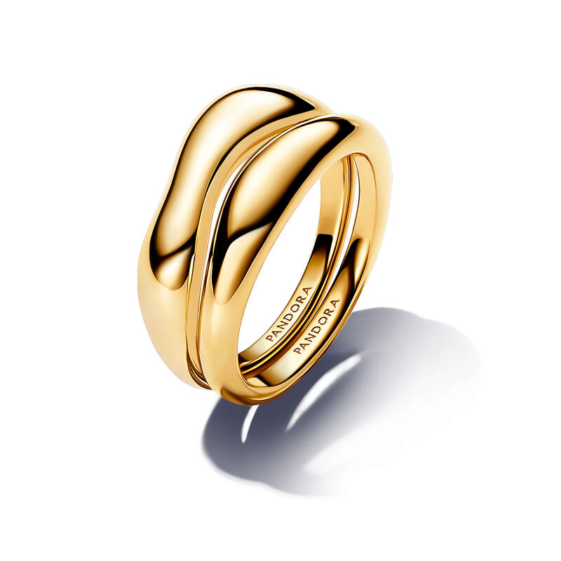 Pandora Essence Stacking Organically Shaped 14k Gold-plated ring image number 1
