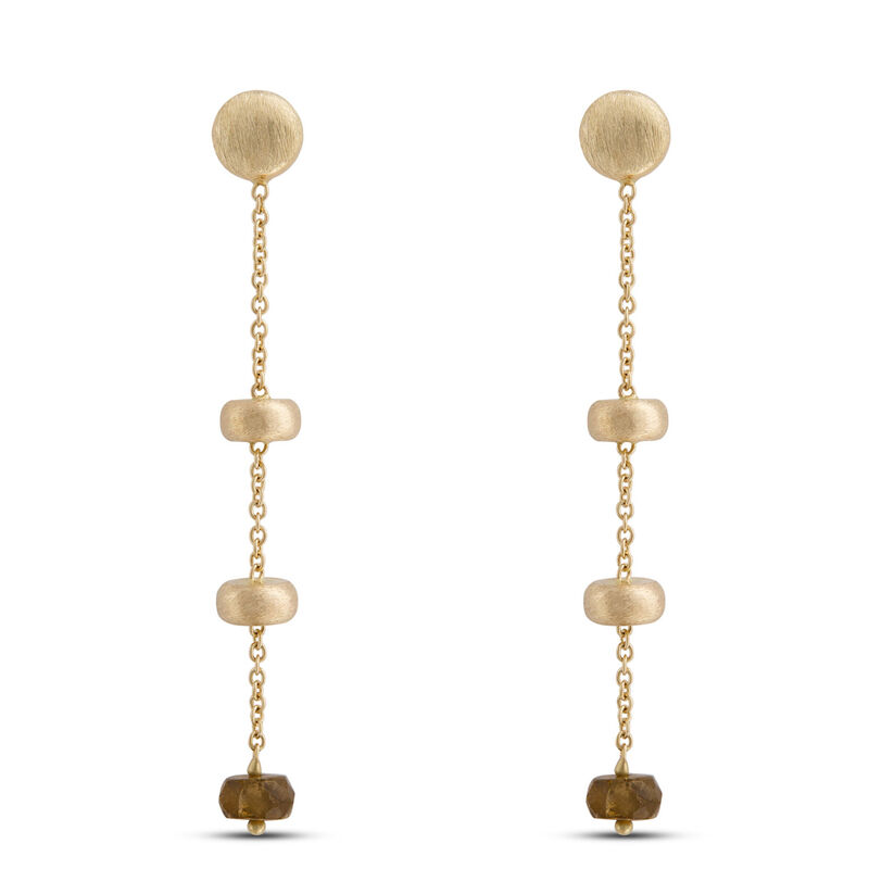 Toscano Tourmaline Dangle Earrings. 14K Yellow Gold image number 0