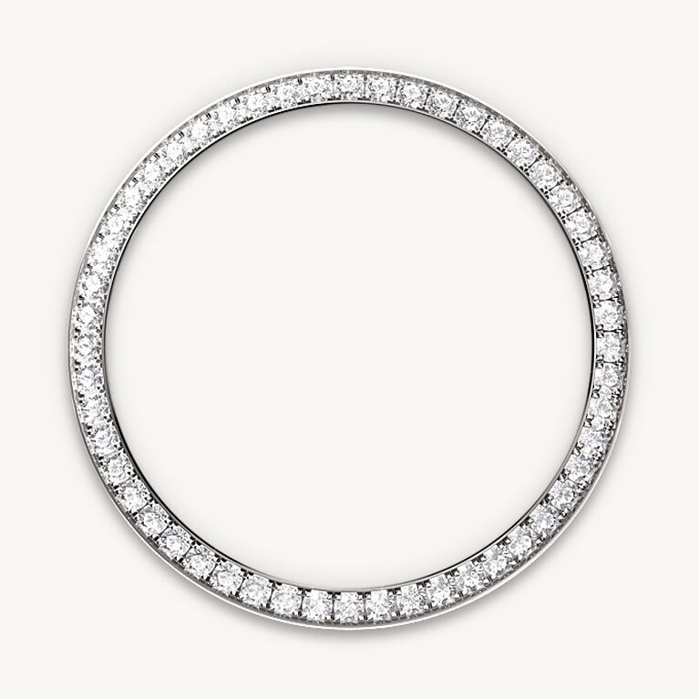 rolex datejust in white rolesor - combination of oystersteel and white gold, m126284rbr-0011 - diamond-set bezel - ben bridge