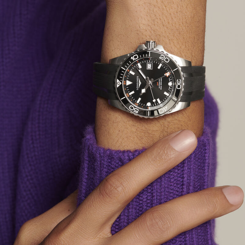 Longines Hydroconquest GMT Black Dial Watch, 41mm image number 4