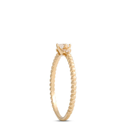 Round Diamond Ring, 14K Yellow Gold